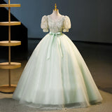 Green Sensing Senior Piano Performance Art Examination Evening Dress Women's Dress Light Luxury Small High-End Host HZ0517
