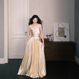Light Luxury Bra-Sined Dress Morning Pat Dress 2026 New Golden New Chinese Bride Wedding Welcome Dress HZ0517