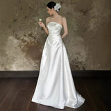 French Bra Light Wedding Dress 2026 New Mori Simple Densate Bride Go Out Yarn White Engagement Evening Dress Dress HZ0517