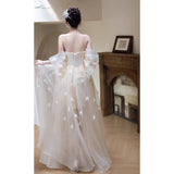Champagne-Colored French-Style Light Wedding Bride 2026 New Main Yarn High-Quality Small Man Goes Out Yarn Thigh Dress HZ0517