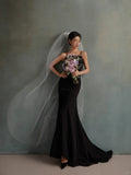 Black Studio Theme Korean Style Wedding Dress Sling Small Tail Zipper Simple Fashion Dress Hepburn HZ0517
