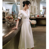 White Small Dress Can Usually Wear French Dress Dress Daily Graduation Dress Formal Occasion Evening Dress HZ0517