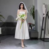 Tendered Denatous Evening Dress 2026 New Engagement Marriage Certificate Small Small Light Wedding Dress With Thin Temperament Dress HZ0517