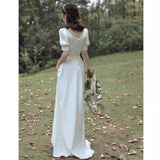 Simplicity Light Wedding Dress French Dress 2026 New Simple Temperament Simple Thin Outdoor Yarn HZ0517