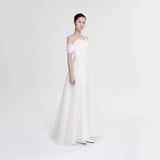 Korean Version Of Simple Breast-Shape Wedding Dress Super Fairy Retro Sweet White Travel Photo Wedding Dress Dress Woman HZ0517