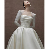 Sing Noodle Wedding Dress Bride 2026 New Main Yarn Retro Light Wedding Dress Yarn Small Long Sleeves In The Escape Of The Princess Woman HZ0517