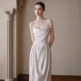 French-Style Fascling Light Wedding Dress Bridal Bridal High-Grade Sense Of The Door Yarn Simple White Engagement Dress Dress HZ0517