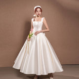 Travel Shot Light Wedding Dress Simple Mori Dress Daily Hepburn Sling 2026 New Yarn Dress HZ0517
