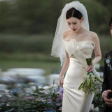 Mori's Super Fairy Brae Light Wedding Dress Bridal Welcome Dress Dress 2026 Summer Fishtail Go Out Dress HZ0517