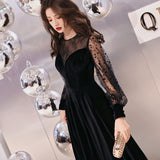 Temperament Evening Dress Women's 2026 New Banquet Elegant Black Winter Long Dress Party Small Dress HZ0517