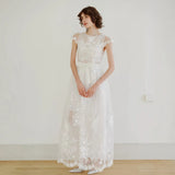 French Light Wedding Dress Bride Morning Robe Girl Shoots Out Yarn Vintage Lace Engagement Dress Registration Small White Dress HZ0517