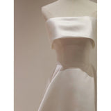 French-Style Densate Light Wedding Dress Bra Simple Long Studio Theme Couple Take Pictures Outdoor Bride Out Wedding Dress HZ0517