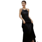 Black Light Wedding Dress Slings Long Slim Slimming Back To Shoot The Bride's Engagement Dress Studio To Take Pictures HZ0517
