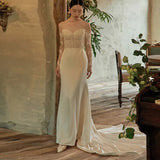 Bride A Word Shoulder Light Wedding Dress 2026 New Temperament Sen Series Super Fairy Korean Lace Welcome Dress Woman HZ0517