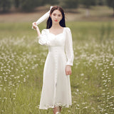 French Retro White Small Dress Can Usually Wear A Registration Certificate Of Engagement Light Yarn Shot With A Thiny Fairy Evening Dress HZ0517