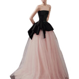 Black Pink Breasted Evening Dress Women 2026 New Toasting Banquet Small Graduation Ceremony Host Annual Meeting HZ0517