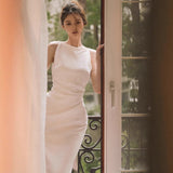 The Linden Noodles Shoot The Wedding Dress Engagement Fishtail Small Dress Wedding Small Man Goes Out Yarn Woman Certificate Registration Small White Dress HZ0517