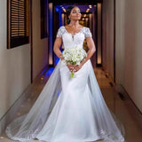 Drag-Tailed Wedding Dress Bride Wedding Fishtail Waist Wedding Dress High Sense Outdoor Church Wedding Dress HZ0517