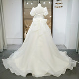 French Main Wedding Dress 2026 Spring New Bridal Temperament Simple Mori Super Fairy Princess Wind Tail Wedding Dress HZ0517