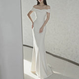 Scenic Light Wedding Dress 2026 New Bridal French Small Tail Shoulder Fishtail Dress Linen Welcome HZ0517