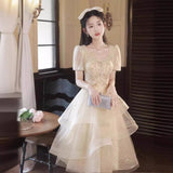 Champagne Evening Dress 2026 New Star Dress In The Long Punt Small Dress Graduation Season Super Fairy Dress HZ0517