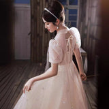 Champagne Evening Dress Woman 2026 Niche Light Luxury Banquet Temperament High-End Engagement Birthday Little Princess Dress HZ0517