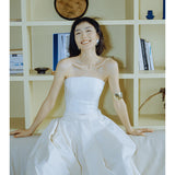 Simple Light Wedding Dress Bride Bras Two Sets Of Temperament Dress Light Luxury Small Group Of People Shooting Yarn Dress HZ0517