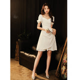 White Small Dress Can Usually Wear Light Luxury Small French Certificate Registration Dress Short Engagement Small HZ0517