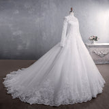 Wedding Dress 2026 Spring New Heavy Industry Long Sleeve Lace Bride Standing Big Tail Tail Minimal Wedding Wedding Woman HZ0517