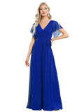 Evening Dress 2026 New Sexy Body Repair V-Neck Chiffon Dress Women's Party Bridesmaid Dress HZ0517