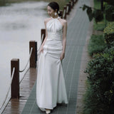 Light Wedding Dress 2026 New Mori Bridal Simple Small Tail French White Thin Fishtail Welcome Dress Summer HZ0517
