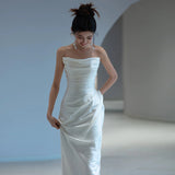 French Simple Tset-Smeared And Light Wedding Dress Bridal Fauct Bridal Fauct Lintern HZ0517