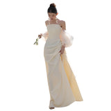 French Brao Light Wedding Dress 2026 Spring New Mori Linden Welcome Fishtail Thin Dress HZ0517