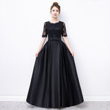 Choral Performance Evening Dress Female Adult Singing Recitation Stage Performance Costume Black Conductor Solo Dress HZ0517