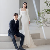 Simplicity Of The Bridal Fishtail Skirt Small Tail Lawn Summer Long Sleeves Square Yarn HZ0517