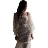 Korean Light Wedding Dress 2026 New Retro Yarn White Simple Engagement Small Tail Dress HZ0517