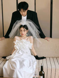 French-Style Fascling Light Wedding Dress New White Sling Dress Wedding Dress HZ0517