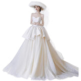 Brasing Light Dress Adult Ceremony High-Level Temperament Simple French Style Yarn Beauty Engagement Certificate Welcome Yarn HZ0517