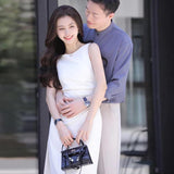 Certificate Light Wedding Dress Girl White Simple Little Temperament Thin Wedding Engagement Slings Go Out Yarn HZ0517
