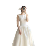 Travel Shot Light Wedding Dress 2026 Spring Simple Elegant And Elegant White Simple Banquet Host Evening Dress HZ0517