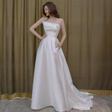 Bride Bra Light Wedding Dress Simple White Densate Korean Welcome Yarn Light Wedding Dress HZ0517
