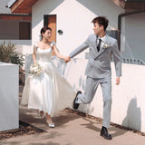 French Light Wedding Dress 2026 New Bride Simple Sling Bow Vertegree Yarn Certificate Engagement Dress Dress HZ0517