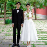 Studio Theme Retro Red Wall Light Wedding Dress Sen Outdoor Couple Photography Sling Long Trip To Take Pictures Of Flower Dress HZ0517