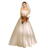 Korean Light Wedding Dress 2026 New Bridal Travel Simple Temperament Wedding Welcome To Go Out To Shoot Wedding Wedding HZ0517