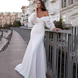 2026 Spring New Simple White Shoulder Welcome To Shoot Korean-Style Denite Tail Light Wedding Dress HZ0517