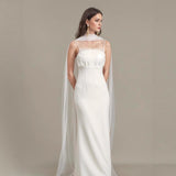 White Light Wedding Dress With Solid Color Morning Dress Simple Fishtail Engagement Evening Dress French Temperament Dress Dress Woman HZ0517