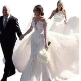 2026 New Fishtail Wedding Dress Bride One-Word Wedding Trip Engagement High-End Luxury Heavy Industry Tail HZ0517