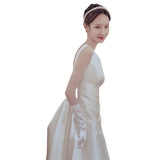 French-Style Seduced Light Wedding Dress 2026 Spring New Bride Simple White Bareback Welcome Simple Banquet Dress HZ0517