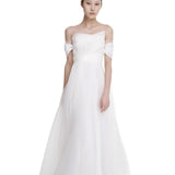 Korean Version Of Simple Breast-Shape Wedding Dress Super Fairy Retro Sweet White Travel Photo Wedding Dress Dress Woman HZ0517