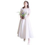 Travel Shooting Simple Light Wedding Dress Sen Is Super Fairy French Thin Retro White Drean Small Dress HZ0517